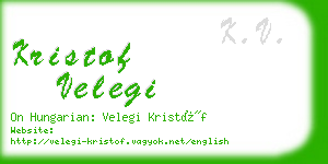 kristof velegi business card